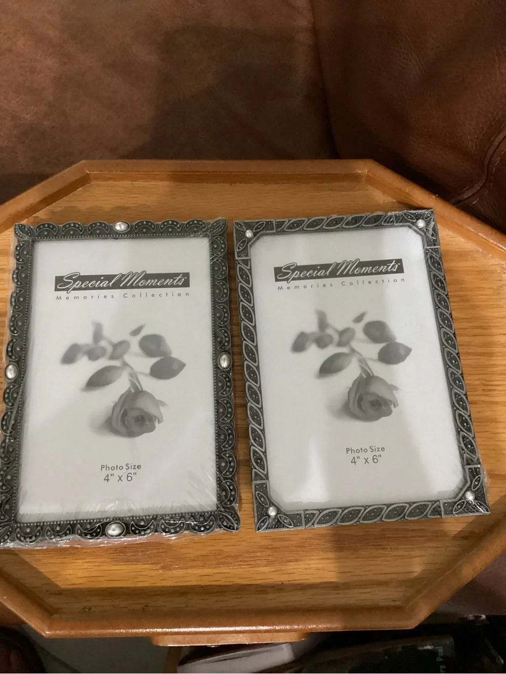 Special Moments Silver Decorative Embossed Photo Frames with Pearls - Set of 2